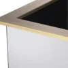 Casa Padrino Luxus Blumentopf Messingfarben / Grau 50 x 50 x H. 49 cm - Verspiegelter Edelstahl Pflanzentopf - Luxus Kollektion