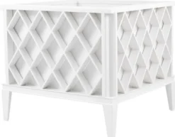 Casa Padrino Luxus Blumentopf Weiß 76 x 76 x H. 69 cm - Edler Aluminium Pflanzentopf - Balkon Terrassen Garten Deko Accessoires