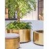 Casa Padrino Luxus Blumentopf Gold Ø 110 cm - Runder Messing Pflanzentopf