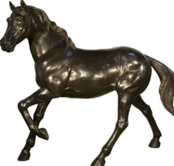 Casa Padrino Luxus Bronze Deko Skulptur Pferd 188 x 64 x H. 157 cm - Riesiege Bronze Skulptur - Lebensgroße Tierfigur - XXL Bronze Figur - XXL Garten Skulptur - Luxus Garten Deko