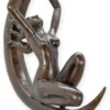 Casa Padrino Luxus Bronze Deko Skulptur Frau im Mond 66 x H. 76,5 cm - Große Bronze Deko Figur - Wohnzimmer Deko - Büro Deko - Deko Accessoires