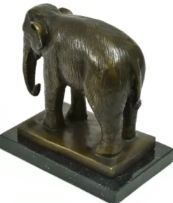 Casa Padrino Luxus Bronze Deko Skulptur Elefant Antik Bronze / Schwarz 20 x 10 x H. 19 cm - Bronze Figur mit Marmorsockel - Deko Figur - Schreibtisch Deko - Deko Accessoires