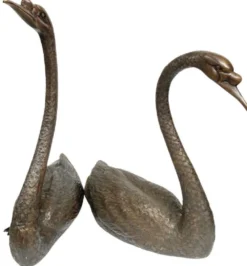 Casa Padrino Luxus Bronze Deko Skulpturen Schwäne Bronzefarben - Bronze Dekofiguren - Luxus Hotel & Restaurant Deko Accessoires