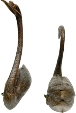 Casa Padrino Luxus Bronze Deko Skulpturen Schwäne Bronzefarben - Bronze Dekofiguren - Luxus Hotel & Restaurant Deko Accessoires