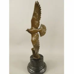 Casa Padrino Luxus Bronze Deko Skulptur Taube Bronze / Schwarz H. 39 cm