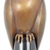 Casa Padrino Luxus Bronze Deko Figur Eule Messing / Schwarz 15 x H. 44 cm - Bronze Deko Skulptur - Schreibtisch Deko - Deko Accessoires - Luxus Accessoires
