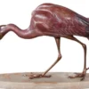 Casa Padrino Luxus Bronzefigur Reiher Mehrfarbig 78 x 21 x H. 45 cm - Luxus Bronze Skulptur auf Marmorsockel