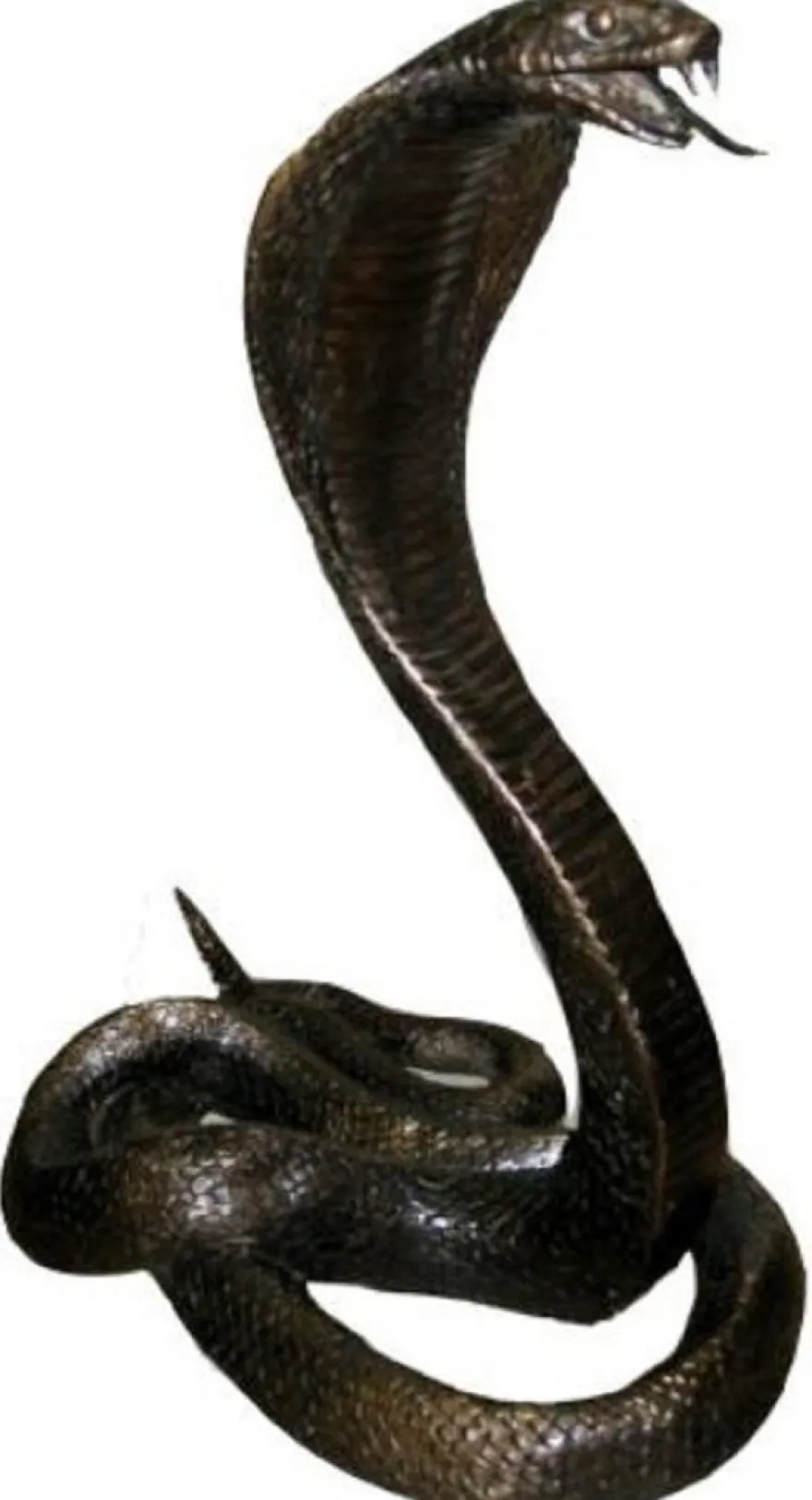 Casa Padrino Luxus Bronzefigur Cobra Schlange Antik Bronzefarben 14 x 20 x H. 27 cm - Bronze Skulptur - Dekofigur - Deko Accessoires