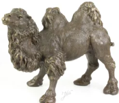 Casa Padrino Luxus Bronzefigur Kamel Bronze / Gold 44 x H. 34 cm - Edle Bronze Skulptur