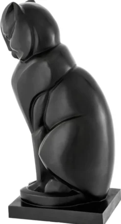 Casa Padrino Luxus Bronzefigur Katze 17,5 x 21 x H. 46 cm - Art Deco Figur