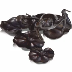 Casa Padrino Luxus Bronze Figur Frosch 39 cm - Deko Bronze Skulptur