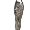 Casa Padrino Luxus Bronzefigur Cleopatra Silber / Schwarz 15 x 15 x H. 71 cm - Dekofigur auf Holzsockel