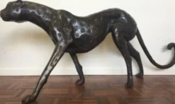Casa Padrino Luxus Bronzefigur Gepard 140 x 20 x H. 58 cm - Luxus Qualität