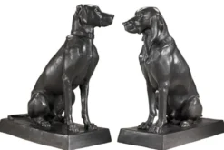 Casa Padrino Luxus Bronzefiguren 2er Set Hunde 32 x 60 x H. 73 cm - Limited Edition