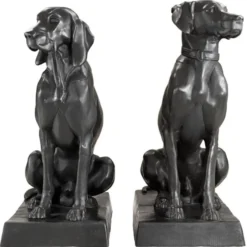 Casa Padrino Luxus Bronzefiguren 2er Set Hunde 32 x 60 x H. 73 cm - Limited Edition