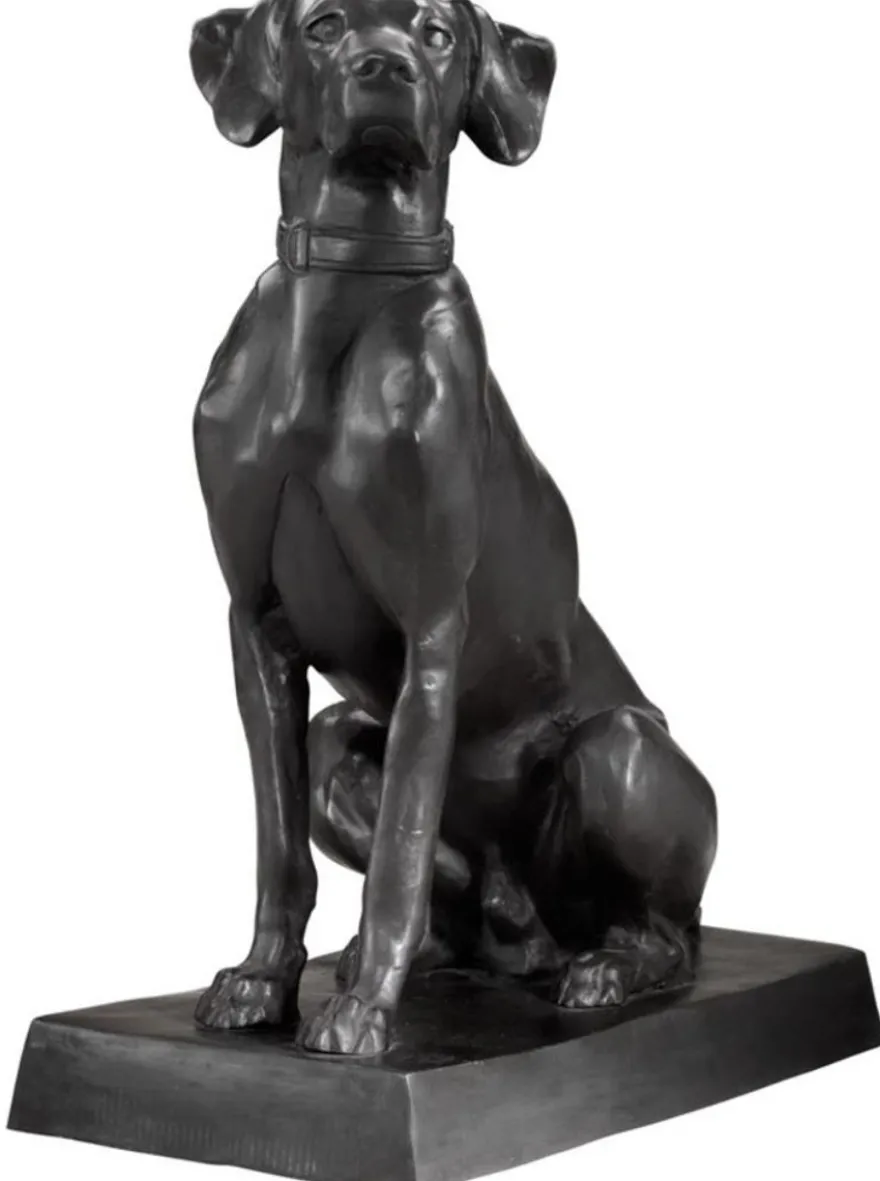 Casa Padrino Luxus Bronzefiguren 2er Set Hunde 32 x 60 x H. 73 cm - Limited Edition