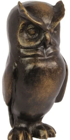 Casa Padrino Luxus Bronzefigur Eule Bronze 7,9 x 7,8 x H. 16,6 cm - Bronze Skulptur