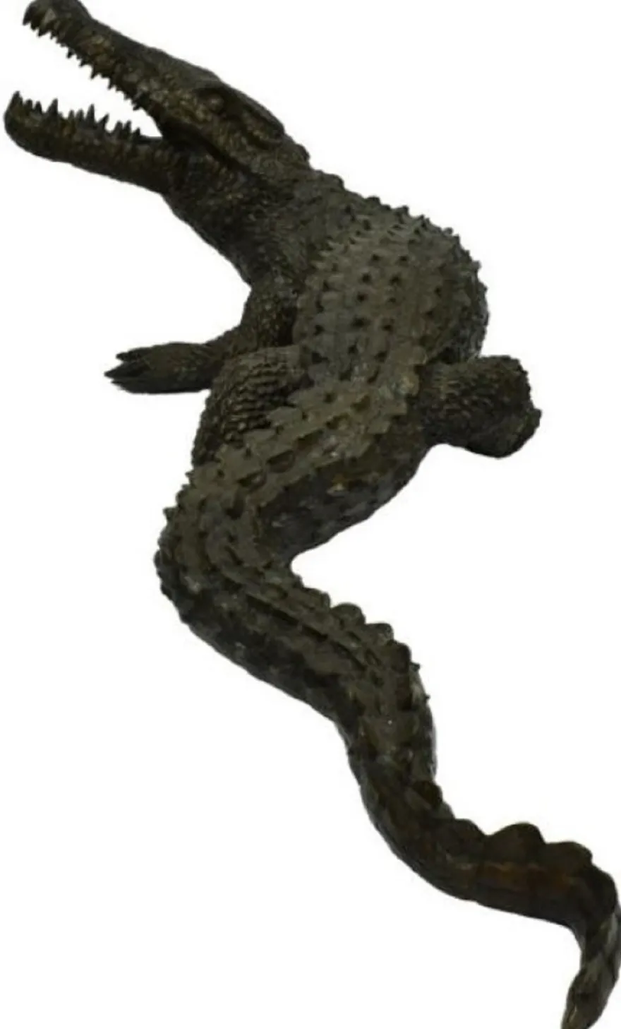 Casa Padrino Luxus Bronzefigur Krokodil Bronzefarben 180 x 90 x H. 65 cm - Luxus Bronze Skulptur - Dekofigur - Luxus Qualität