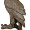Casa Padrino Luxus Bronze Figur Adler auf Ast mit Marmorsockel Bronze / Gold / Schwarz 17,1 x 26,3 x H. 46 cm - Bronze Skulptur - Deko Figur - Deko Accessoires