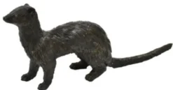 Casa Padrino Luxus Bronzefigur Hermelin Wiesel Bronze / Schwarz 45 x 10 x H. 20 cm - Elegante Dekofigur