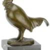 Casa Padrino Luxus Bronzefigur Hahn Vogel Bronze / Schwarz 11 x 19,4 x H. 21,3 cm - Wohnzimmer Deko Skulptur