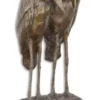 Casa Padrino Luxus Bronze Skulptur Marabu Störche Bronze / Schwarz 21,2 x 16,7 x H. 35,8 cm - Bronzefigur mit Marmorsockel - Dekofigur