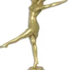 Casa Padrino Luxus Bronze Skulptur Arabische Tänzerin Gold / Schwarz 12,9 x 27,8 x H. 45,4 cm - Bronzefigur mit Marmorsockel - Deko Accessoires