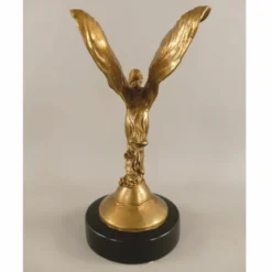 Casa Padrino Luxus Bronze Skulptur Frau mit Flügel H. 33 cm - Schreibtisch Deko