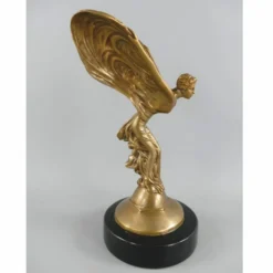 Casa Padrino Luxus Bronze Skulptur Frau mit Flügel H. 33 cm - Schreibtisch Deko