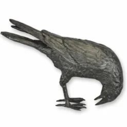 Casa Padrino Luxus Bronze Skulptur Vogel Rabe Schwarz 45,5 cm - Deko Figur