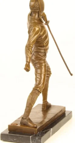 Casa Padrino Luxus Bronze Skulptur Fechter Gold / Bronze / Schwarz 21,5 x 9,5 x H. 31 cm - Bronzefigur