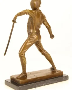 Casa Padrino Luxus Bronze Skulptur Fechter Gold / Bronze / Schwarz 21,5 x 9,5 x H. 31 cm - Bronzefigur