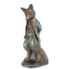 Casa Padrino Luxus Bronze Skulptur Fuchs im Anzug Bronze / Grün 30,5 x 43 x H. 87 cm - Große Bronzefigur - Deko Figur