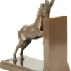 Casa Padrino Luxus Bronze Springbock Buchstütze 20,4 x 10 x H. 25,6 cm - Deko Bronzefigur
