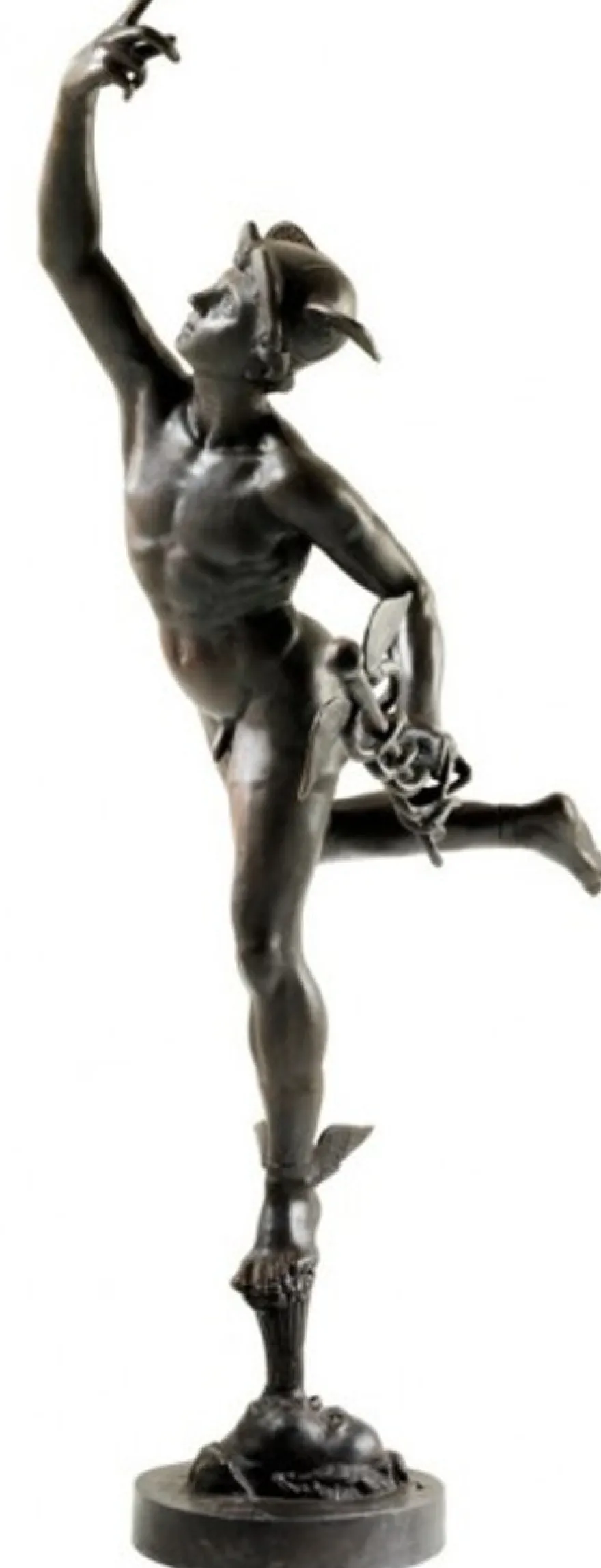 Casa Padrino Luxus Bronze Statue Mercurius - Große Römische Skulptur aus massiver Bronze, Höhe 201 cm, Breite 95 cm
