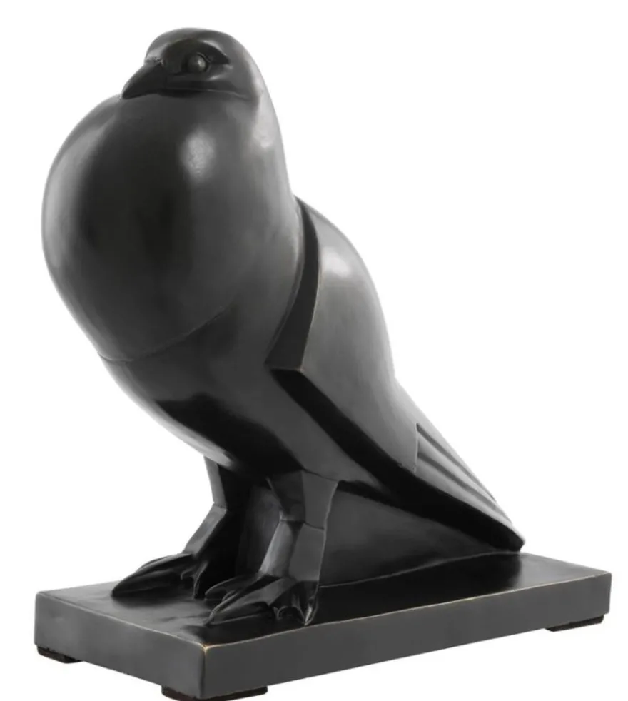 Casa Padrino Luxus Bronze Taube Skulptur auf Sockel - Figur Vogel - Edel & Prunkvoll