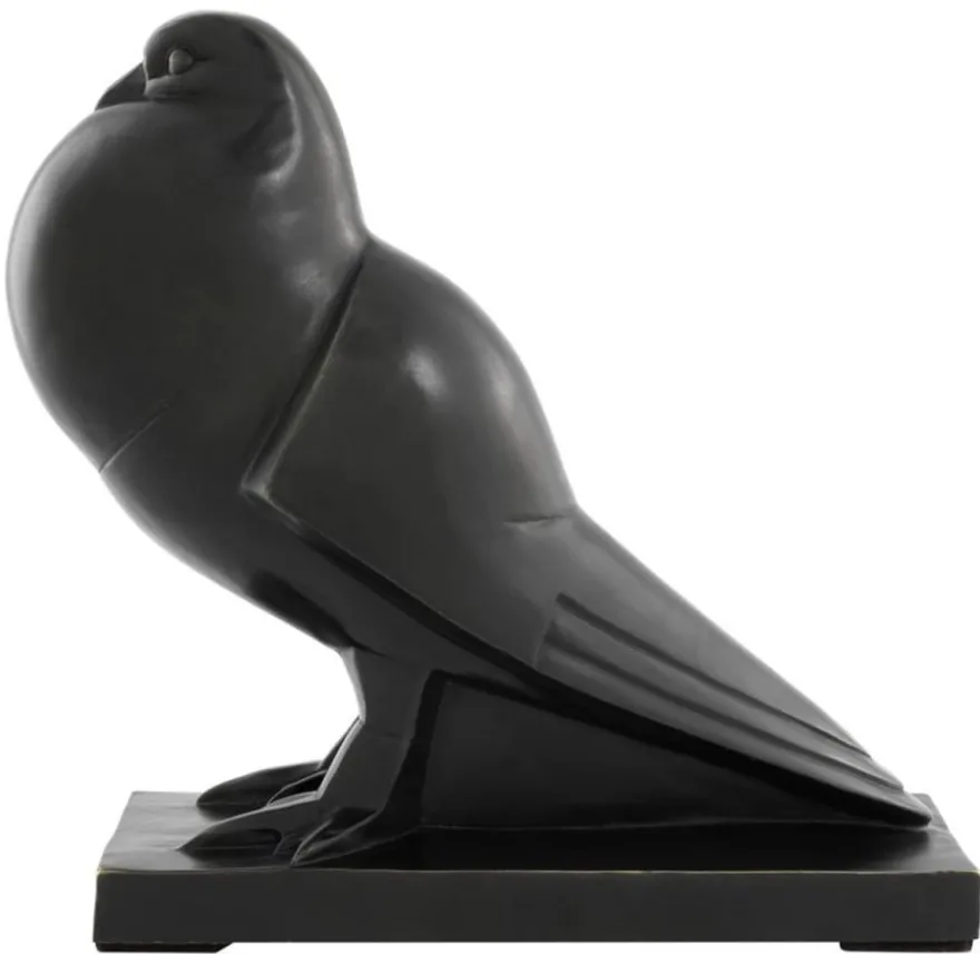 Casa Padrino Luxus Bronze Taube Skulptur auf Sockel - Figur Vogel - Edel & Prunkvoll