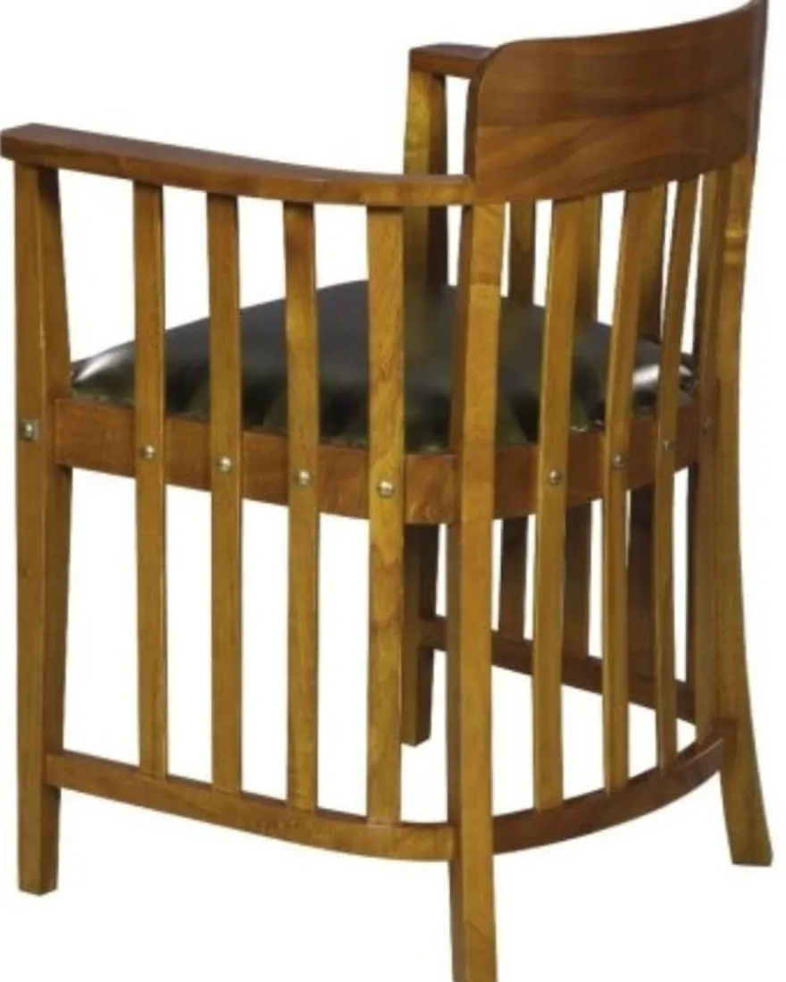 Casa Padrino Luxus Bürostuhl mit Armlehnen Hellbraun / Grün 63 x 52 x H. 80 cm - Büromöbel