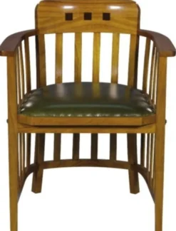 Casa Padrino Luxus Bürostuhl mit Armlehnen Hellbraun / Grün 63 x 52 x H. 80 cm - Büromöbel