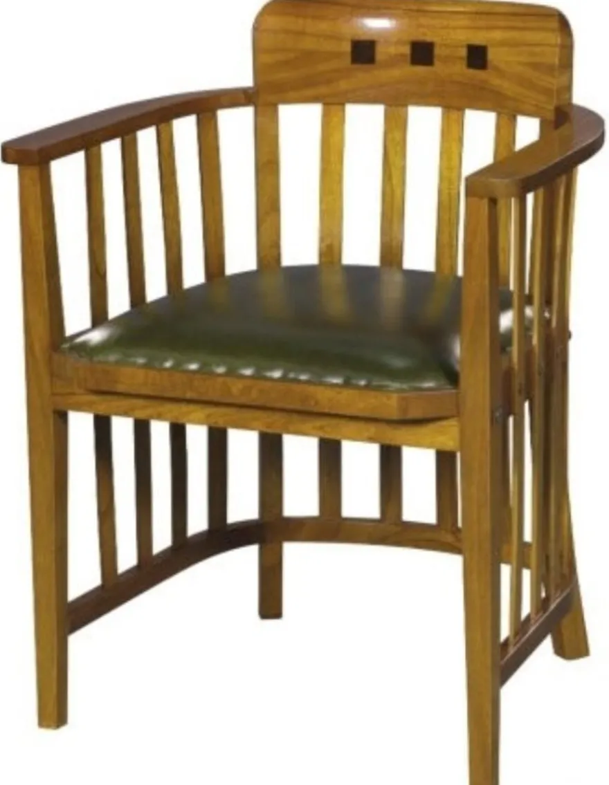 Casa Padrino Luxus Bürostuhl mit Armlehnen Hellbraun / Grün 63 x 52 x H. 80 cm - Büromöbel