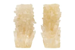 Casa Padrino Luxus Buchstützen 2er Set 24 x 8 x H. 20 cm - Buchstützen Out aus echtem Naturquarz und Kunstharz - Luxus Deko Accessoires