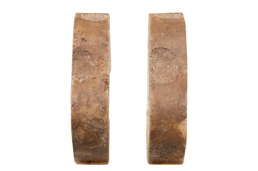 Casa Padrino Luxus Buchstützen 2er Set 30 x 5 x H. 20 cm - Buchstützen In aus echtem Naturquarz und Kunstharz - Luxus Deko Accessoires