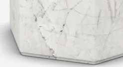 Casa Padrino Luxus Carrara Marmor Beistelltisch Weiß 40 x 40 x H. 60 cm - Wohnzimmer Möbel - Marmor Möbel - Luxus Qualität