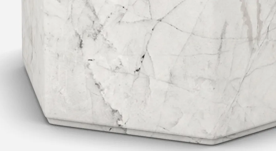 Casa Padrino Luxus Carrara Marmor Beistelltisch Weiß 40 x 40 x H. 60 cm - Wohnzimmer Möbel - Marmor Möbel - Luxus Qualität
