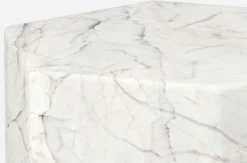 Casa Padrino Luxus Carrara Marmor Beistelltisch Weiß 40 x 40 x H. 60 cm - Wohnzimmer Möbel - Marmor Möbel - Luxus Qualität