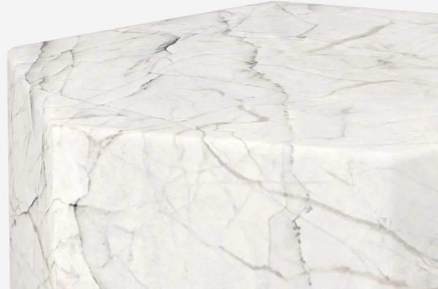 Casa Padrino Luxus Carrara Marmor Beistelltisch Weiß 40 x 40 x H. 60 cm - Wohnzimmer Möbel - Marmor Möbel - Luxus Qualität