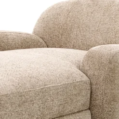 Casa Padrino Luxus Chaiselongue Sandfarben / Schwarz 95 x 170 x H. 69 cm - Wohnzimmer Liegesessel - Recamiere - Wohnzimmer Möbel - Luxus Möbel - Luxus Qualität