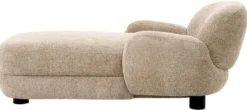 Casa Padrino Luxus Chaiselongue Sandfarben / Schwarz 95 x 170 x H. 69 cm - Wohnzimmer Liegesessel - Recamiere - Wohnzimmer Möbel - Luxus Möbel - Luxus Qualität