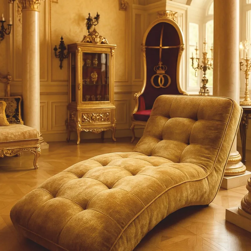 Casa Padrino Luxus Chaiselongue / Relax Liege Gold 170 cm - Luxus Möbel