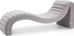 Casa Padrino Luxus Chaiselongue Grau 165 x 61,5 x H. 65 cm - Wohnzimmer Liegesessel - Designer Recamiere - Wohnzimmer Möbel - Luxus Möbel - Luxus Qualität